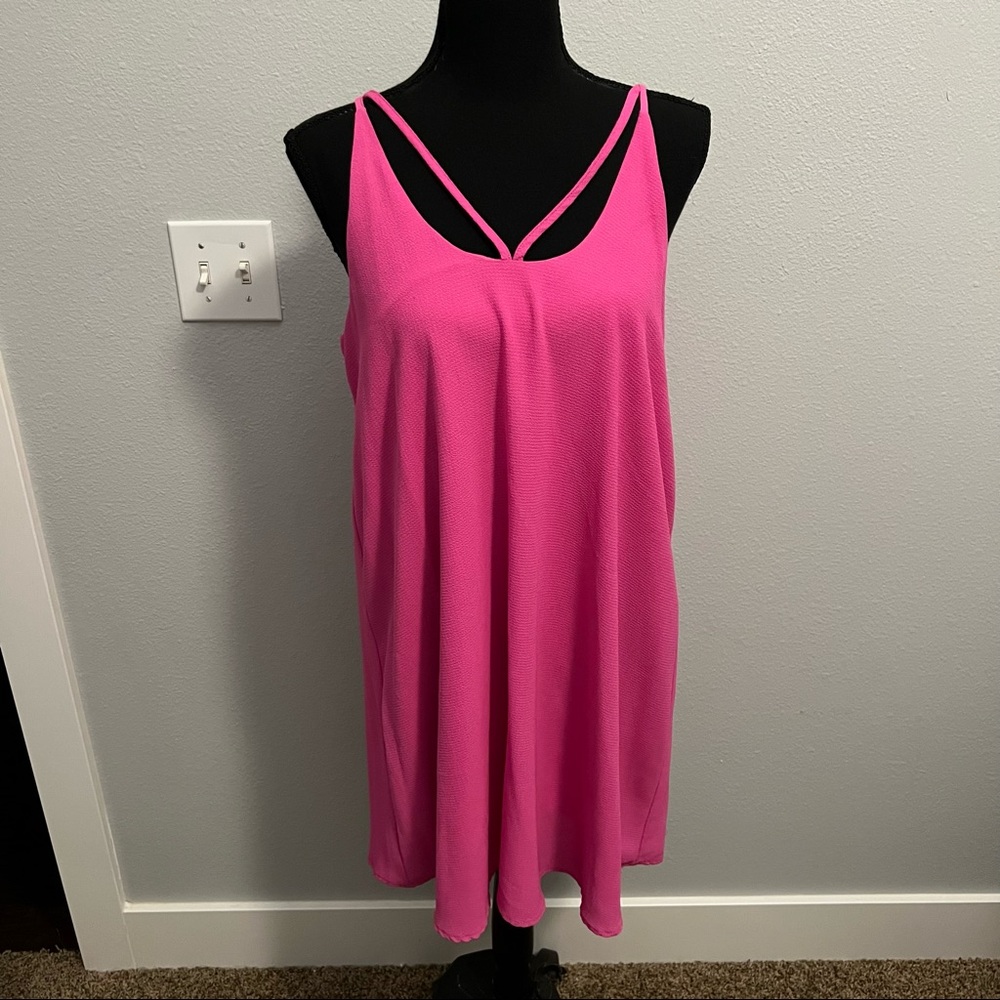 Blue Rain hot pink dress